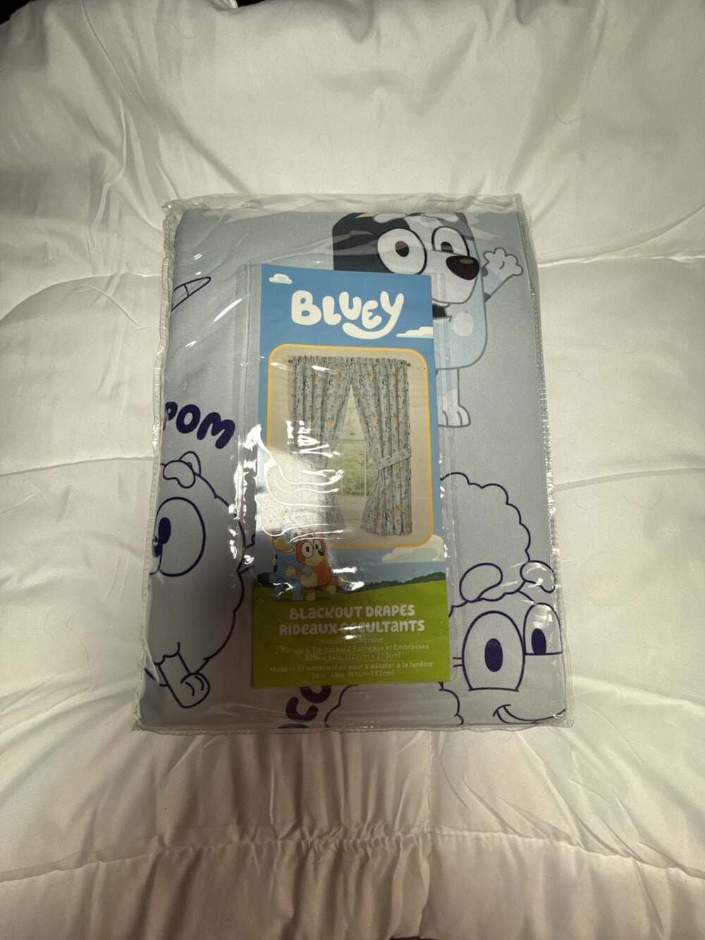 Bluey Blackout Drapes Size 42x84 Blue 2 Panels